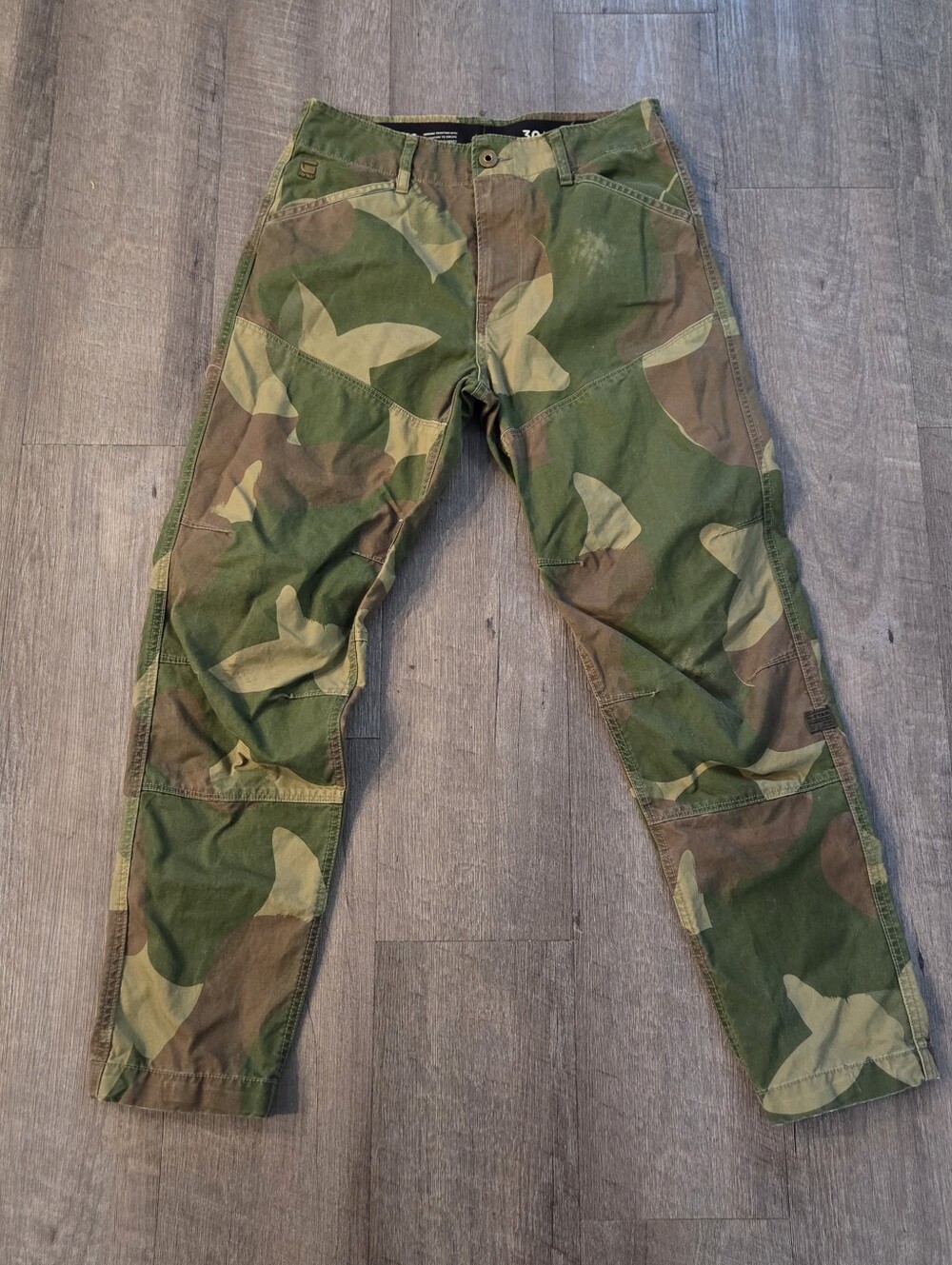 G-Star RAW  Camo Rovic Set Zip 3D Mens 30x32  Straight Tapered Articulated Seams